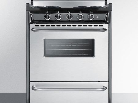 Summit - 24  Wide Gas Range, Open Burners | TNM6307BKW on Sale