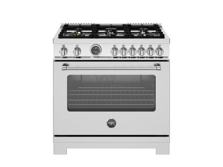 Bertazzoni - 36 inch Dual Fuel Range, 6 Brass Burners and Cast Iron Griddle, Electric Self-Clean Oven - MAS366BCFEPXT Online