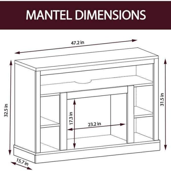 Cambridge 47 In. Electric Fireplace with a Multi-Color LED Insert and Cherry Mantel on Sale