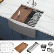 24-inch Apron-front Workstation Farmhouse Kitchen Sink 16 Gauge Stainless Steel Single Bowl Fashion