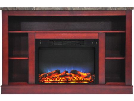 Cambridge 47 In. Electric Fireplace with a Multi-Color LED Insert and Cherry Mantel on Sale