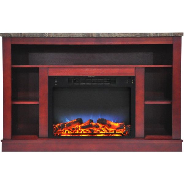 Cambridge 47 In. Electric Fireplace with a Multi-Color LED Insert and Cherry Mantel on Sale