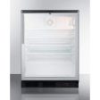 Summit - 24  Commercial Beverage Center with Double Pane Glass Door, Adjustable Glass Shelves, Factory Lock, Internal Fan, Automatic Defrost, 100% CFC Free | [SCR600BGLTB] on Sale