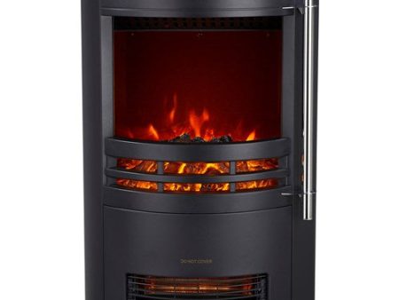 Cambridge - 25 x16 x16  Round Free Standing Fireplace - Black For Discount