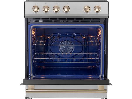 FORNO - 30  Leonardo Espresso Induction Range in Stainless Steel with Brass Handle For Cheap