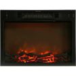 Cambridge Savona 59 In. Electric Fireplace in Cherry with Entertainment Stand and Charred Log Display, on Sale