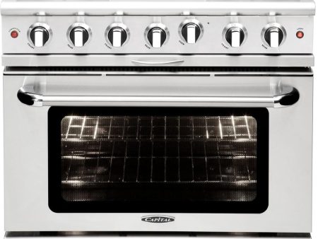 Capital Cooking - 36” Culinarian Series Freestanding All Gas Range with Natural Gas, 6 Open Burners Cheap