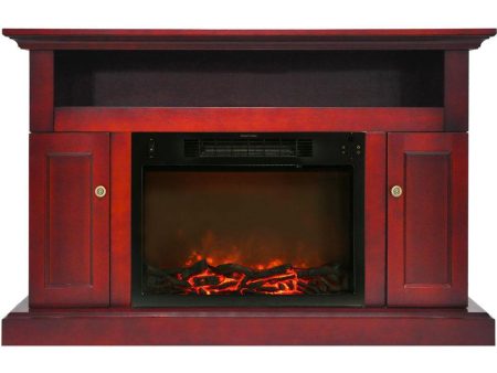 Cambridge Sorrento Electric Fireplace with 1500W Log Insert and 47 In. Entertainment Stand in Cherry For Sale