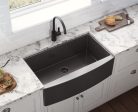 33-inch Apron-Front Farmhouse Kitchen Sink – Gunmetal Black Matte Stainless Steel Single Bowl Discount