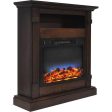 Cambridge Sienna 34 In. Electric Fireplace w  1500W Log Insert and Walnut Mantel Online Hot Sale