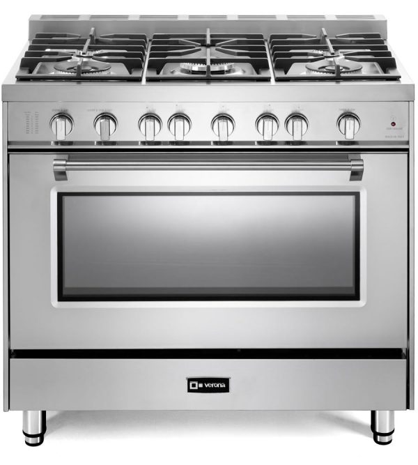 Verona - Prestige 36  Gas Single Oven Range - 5 Burners - Stainless Steel, Matte Black, White For Sale